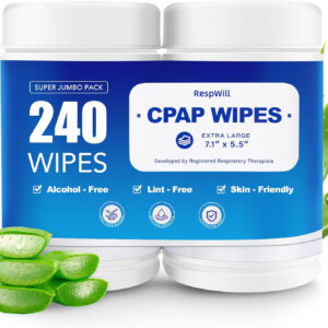 Home cpap mask wipes, extra large & moist, alcohol free, lint free, supply for daily cpap machine and supplies care